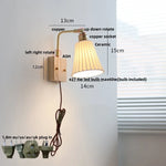 Modern Walnut Brass LED Wall Light Rotatable Bedside Sconce Stair Fixture