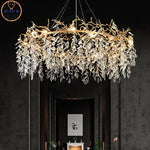 Luxury Crystal Chandeliers: Modern Metal Hanging Lamp for Dining Living Room Hotel Hall