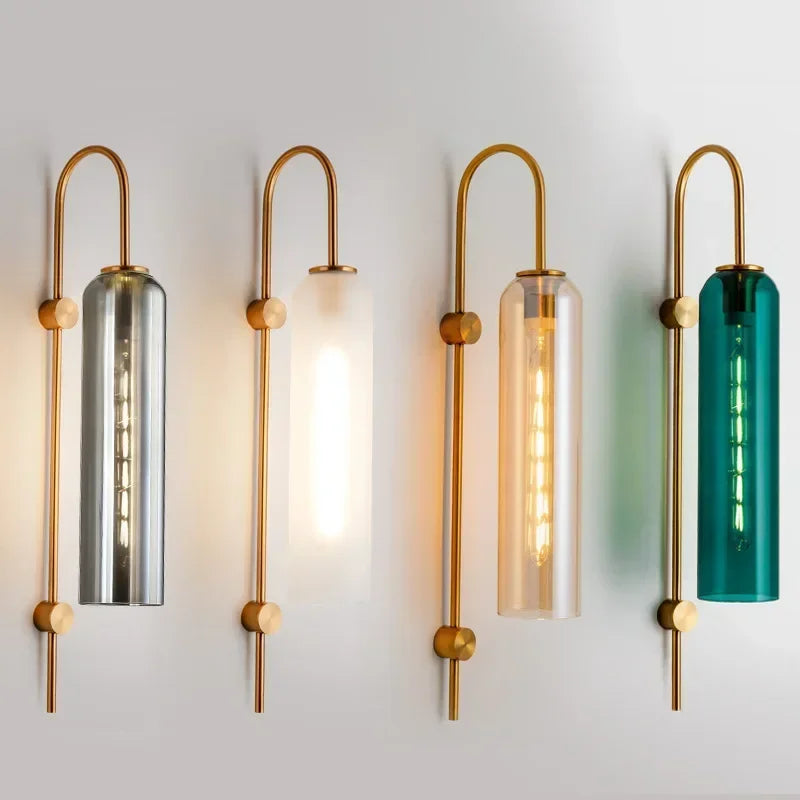 Glass Sconce Wall Lamp for Bedroom Living Room