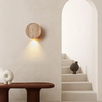 Yellow Travertine Stone LED Wall Sconce - Modern Nordic Design