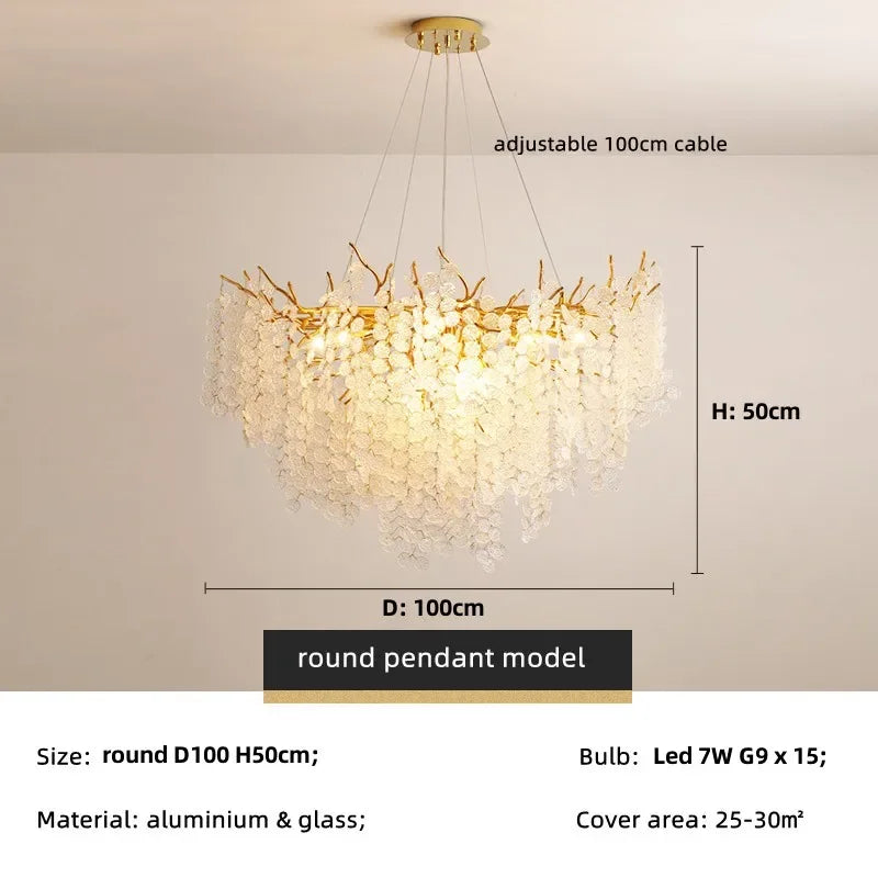 Modern Luxury Gold Branch Pendant Light - Aluminum LED Luminarias