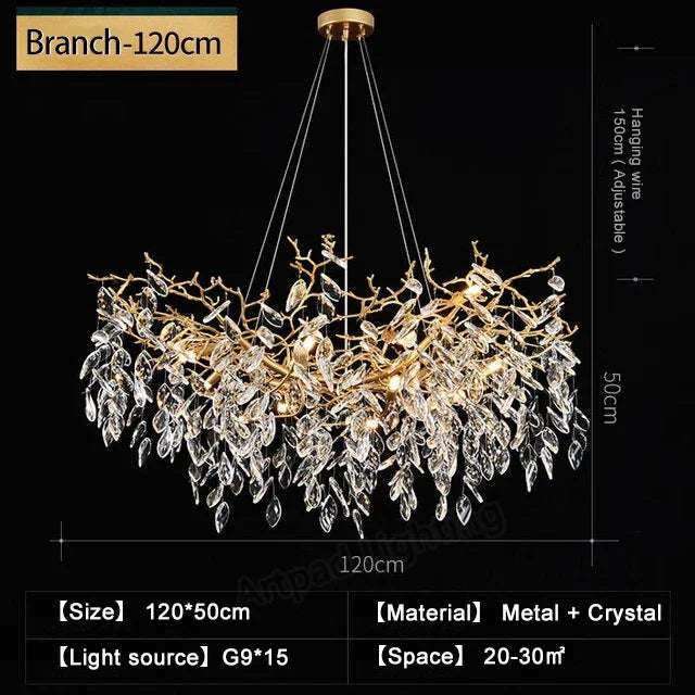 Luxury Crystal Chandeliers: Modern Metal Hanging Lamp for Dining Living Room Hotel Hall