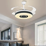 Afralia Retractable Ceiling Fan Chandelier with Remote Control and Invisible LED Lights