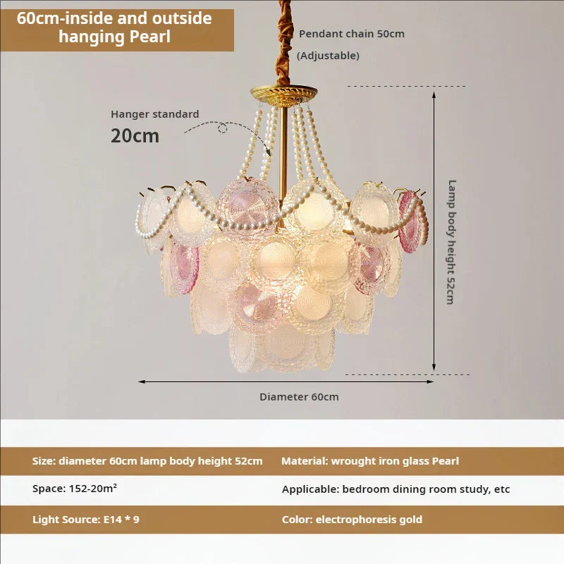 Modern Crystal Pearl Chandelier for Living Room, Bedroom, Dining Room