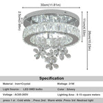 Crystal LED Ceiling Chandelier for Luxury Living Room Decor