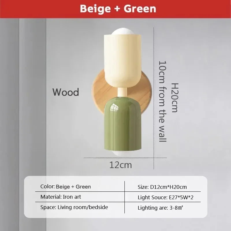 Cream Double Head LED Wall Lamps for Living Room Bedroom Indoor Decoration