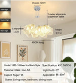 Iced Crystal Chandeliers: Nordic Milan LED Hanging Lights for Living Room