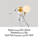 Astronaut Moon Planet Table Lamp Night Light Bedroom Decor Spaceman Theme