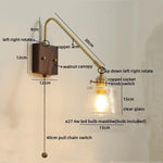 Walnut Copper LED Wall Lights Modern Bedside Lamp Applique Da Parete
