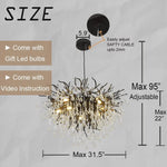 Crystal Chandelier: Black/Gold/Chrome Ceiling Lamp for Living Room & Dining Table
