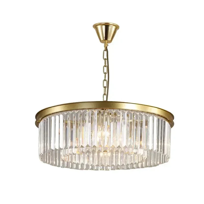 Metal Crystal Pendant Light Chandelier for Living Room, LED Hanging Lamp