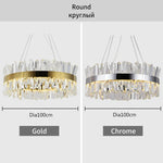 Crystal LED Pendant Light Chrome/Gold Luxury Chandelier for Kitchen Living Room.