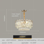 Crystal Chandelier LED Light: Modern Luxury Restaurant Hall Lighting