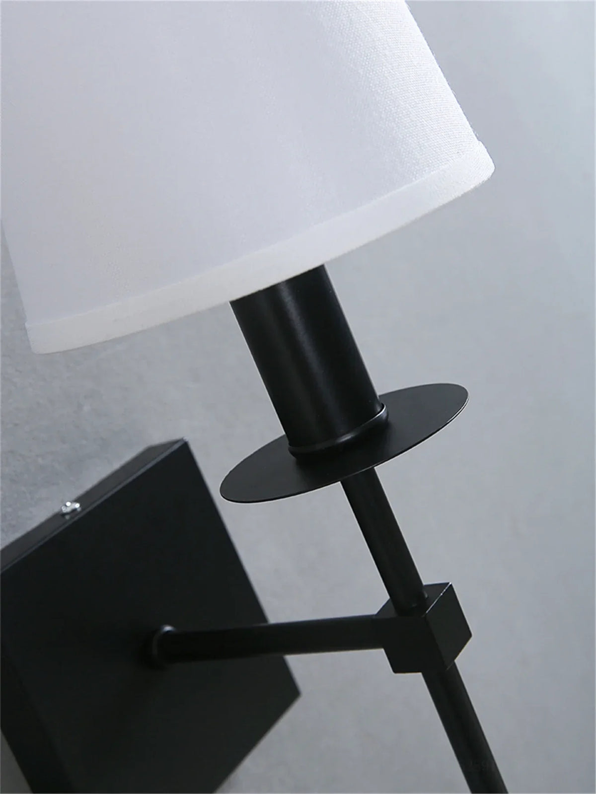 Rustic Industrial Wall Sconce with Textile Shade and LED Lights