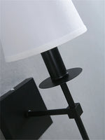 Rustic Industrial Wall Sconce with Textile Shade and LED Lights