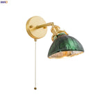 Nordic Glass LED Wall Sconce with Pull Chain Switch for Bedroom and Living Room