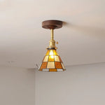 Glass Wood LED Ceiling Light Nordic Design for Living Room & Corridor