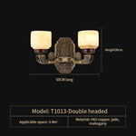 Natural Jade Copper Chandelier Modern Duplex Building Zhongshan Lamps