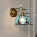 Glass Brass Wall Sconce LED Light Fixture for Dining Living Room