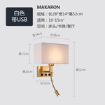Nordic LED Bedroom Wall Light with Switch, Adjustable Hose Spotlight