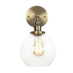 Vintage Glass LED Wall Sconce Iron Pull Chain Switch Light