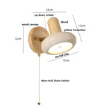 Yellow Travertine LED Wall Lights Rotate Pull Chain Switch
