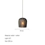 Rattan LED Pendant Lights for Dining Room, Bar, and Bedroom