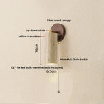 Yellow Travertine LED Wall Light with Pull Chain Switch, Modern Nordic Design