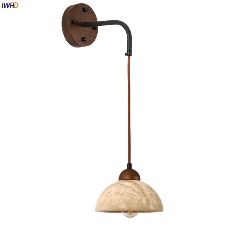 Yellow Travertine LED Wall Lamp for Home Decor