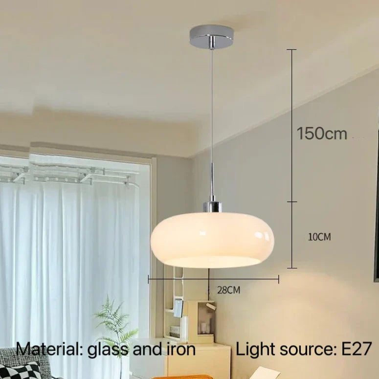Glass Pendant Lamp Nordic Retro Restaurant Chandelier LED Lights for Bar Counter Bedroom