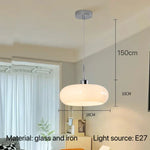 Glass Pendant Lamp Nordic Retro Restaurant Chandelier LED Lights for Bar Counter Bedroom