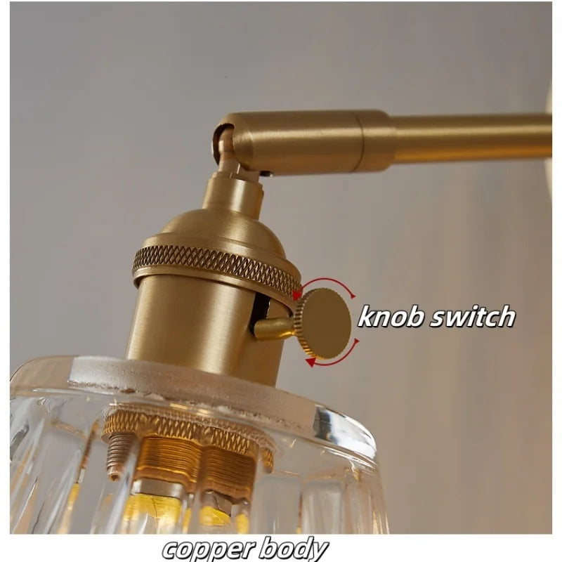 Clear Glass Copper Knob LED Wall Lights | Modern Nordic Design