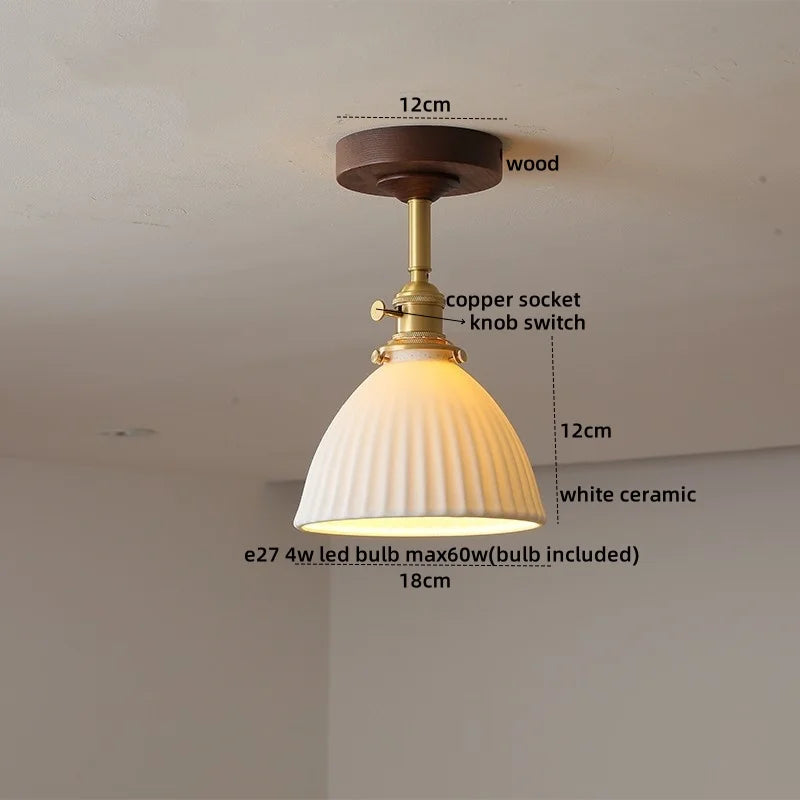Yellow Glass LED Ceiling Lamp - Modern Nordic Style Lighting Fixtures