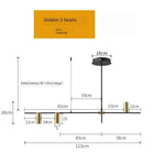 Modern Golden Metal LED Chandelier for Kitchen Dining Room Lighting
