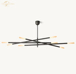 LED Glass Chandelier with Etched Rods for Dining Room, Kitchen, Bedroom - Modern Pendant Lighting