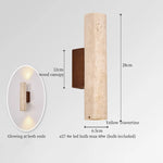 White Glass LED Wall Lamps Pull Chain Yellow Travertine Modern Bathroom Light