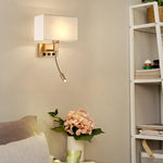 Nordic LED Bedroom Wall Light with Switch, Adjustable Hose Spotlight