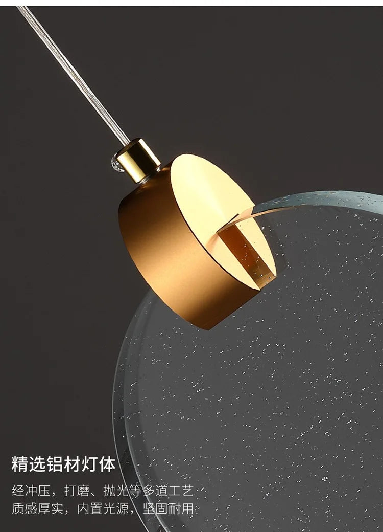 Modern Crystal Pendant Light for Bedroom and Living Room Decor