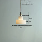 White Glass LED Pendant Light - Modern Nordic Hanging Lamp for Home Decor