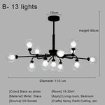 Glass Ball Pendant Chandelier for Living Room Bedroom Dining Room