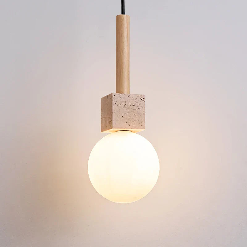 White Glass Ball LED Pendant Lights Nordic Modern Hanging Lamp