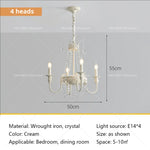 French Light Luxury Living Room Chandelier American Atmosphere Candle Lamp