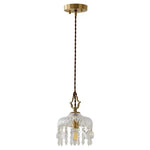Crystal Glass LED Copper Pendant Lights for Bedroom Living Dining Room