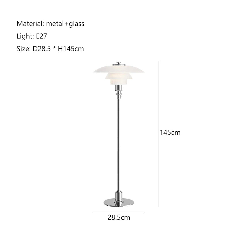 Glass Shade LED Floor Lamp for Living Room, Bedroom - Nordic Minimalist Retro Style