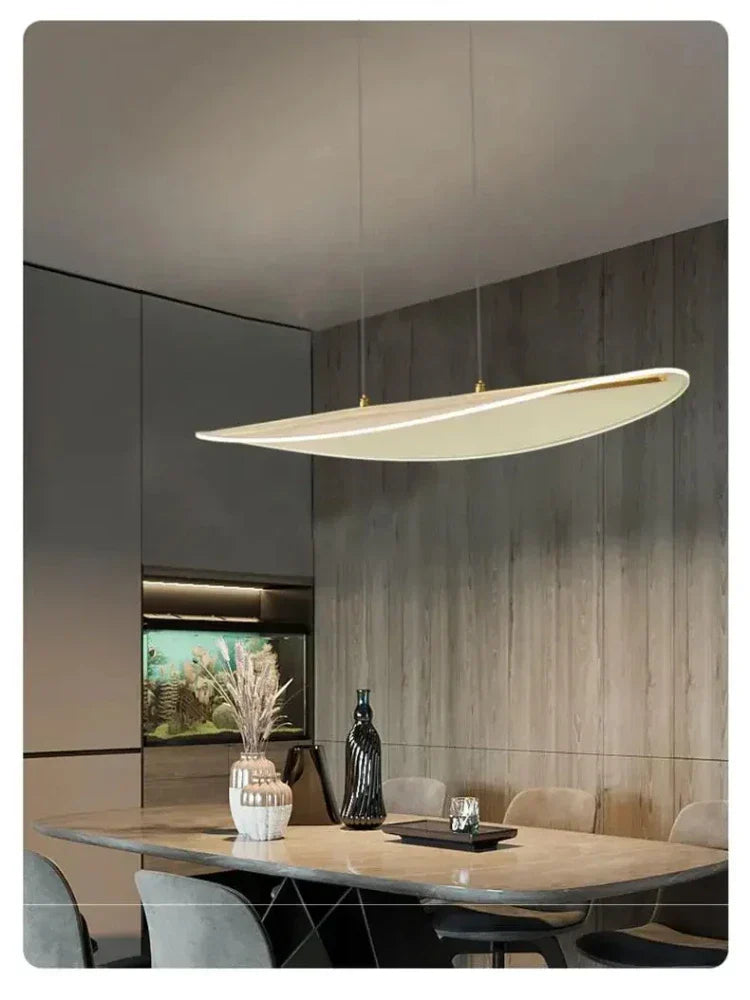 Long Curve LED Chandelier for Living Room Dining Office Decor