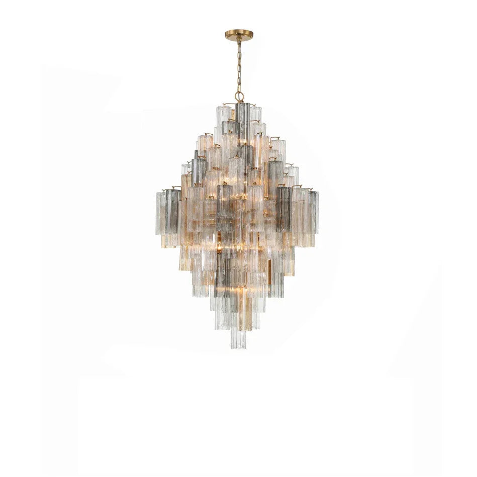 Classic Gray Glass Large Pendant Light - Vintage Lobby Hanglamp Lamparas