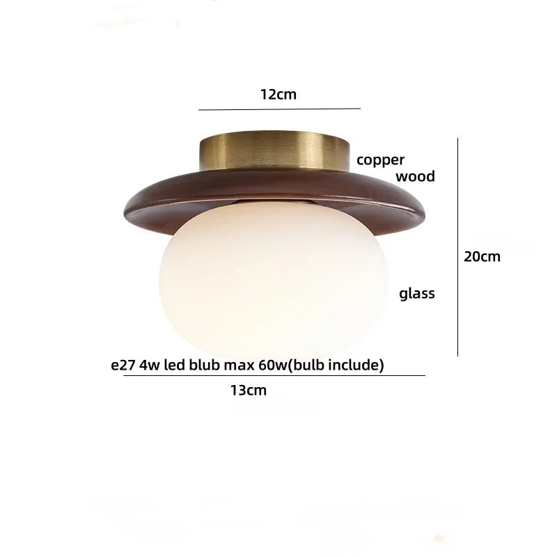 White Glass LED Ceiling Light - Modern Nordic Style Home Decor