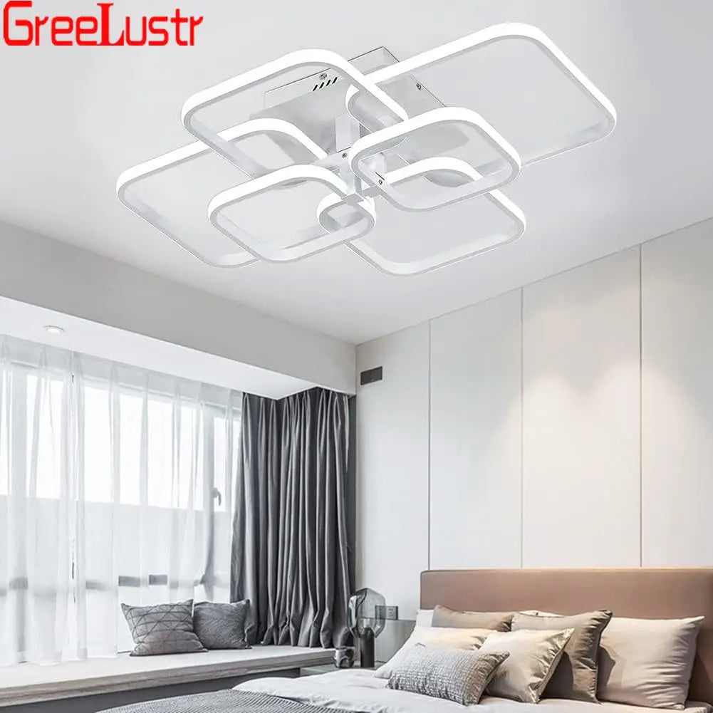 LED Square Chandelier Ceiling Light for Living Room Bedroom