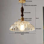 Clear Glass Pendant Lamp Japanese Style LED Hanging Lights