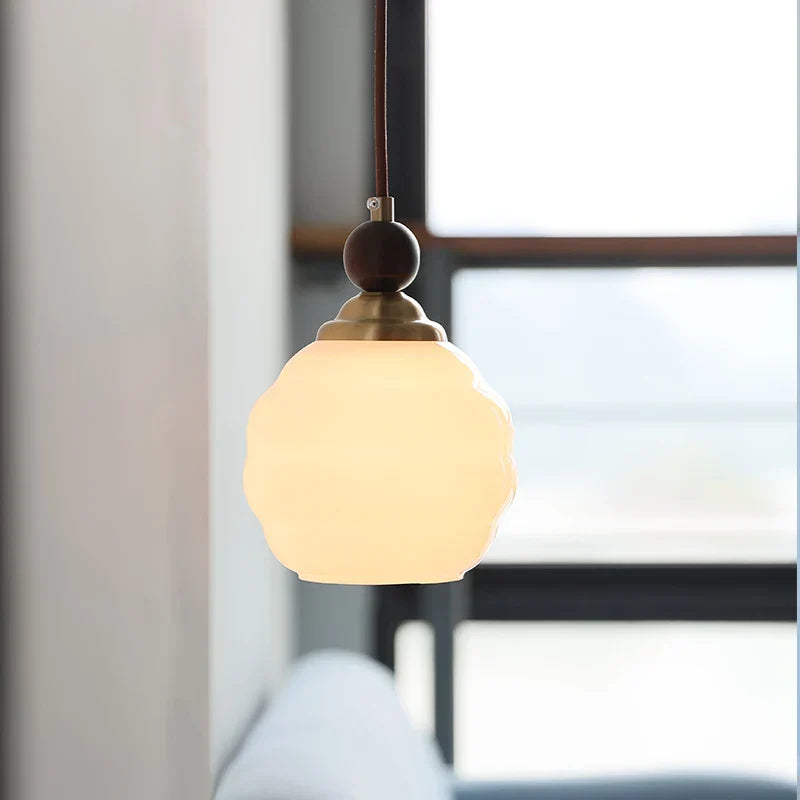 Nordic Glass & Wood LED Pendant Light for Kitchen, Cafe, Bar - Modern Hanging Fixture